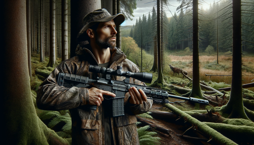 Man Holding A matrix Arms for hunting